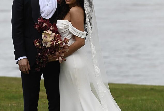 Married At First Sight intruder bride and groom Joel Moses and Juliette Chae looked thrilled with their match in exclusive photos of the couple's harbourside nuptials