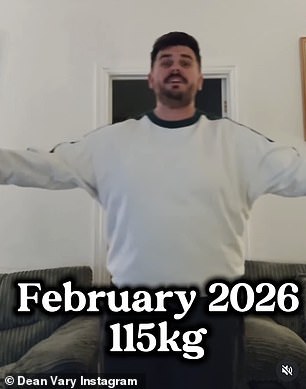 Married At First Sight UK star Dean Vary has shown off his incredible three stone weight loss in an Instagram clip showing his before(pictured) and after