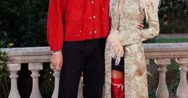 Margot Robbie joined Wuthering Heights co-star Jacob Elordi for a photocall at London's Spencer House on Wednesday