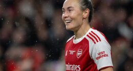 Caitlin Foord (pictured) is scored the match winning goal in the final of Arsenal's Women's Champions Cup triumph
