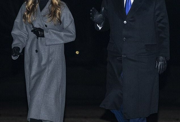 Melania Trump appeared to be in a shady mood when she stepped off Air Force One alongside husband President Donald Trump on Monday