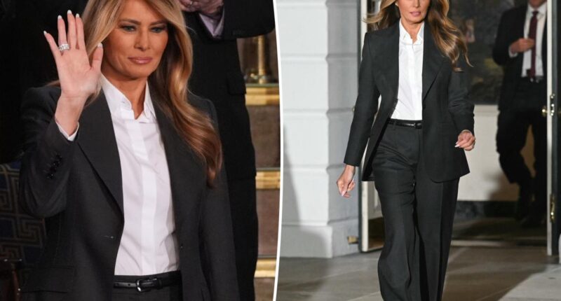 Melania Trump wears Dolce & Gabbana pantsuit to State of the Union 2026