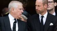 Andrew Mountbatten-Windsor and Prince William at the funeral of the Duchess of Kent at Westminster Cathedral on September 16, 2025