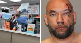 Moment Whataburger staff uses trash can to fend off attacker in viral video