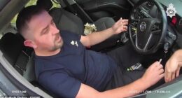 Josef Zielinski, 33, had been stopped in Sudbury, Suffolk on suspicion of drug dealing, with a marked car pulling in front of him and two officers getting out