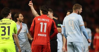 Motherwell's Oscar Priestman sees red after only three minutes... and he wouldn't be the last