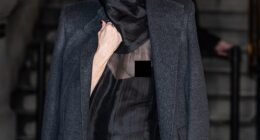 Naomi Watts experienced an awkward wardrobe malfunction while attending the Khaite show during New York Fashion Week at Park Avenue Armory on Saturday