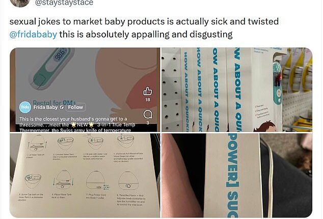 Outraged parents have threatened to boycott popular baby care brand Frida Baby, after a series of resurfaced campaigns featuring sexual language were circulated on social media