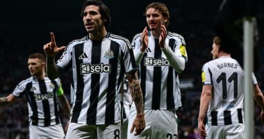 Sandro Tonali scored the first goal for Newcastle in their 3-2 win over Qarabag