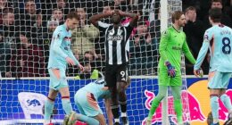 Yoane Wissa struggled against his former side as Newcastle were beaten 3-2 at home