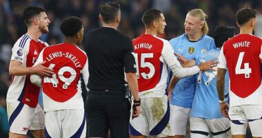 Myles Lewis-Skelly refused to be overawed when he came on to face Man City last season