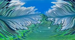 Oasis Of Serenity – Feathery Acrylic Straight Pour