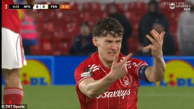 Nottingham Forest captain Ryan Yates dislocated his finger after landing awkwardly during their Europa League clash with Fenerbahce