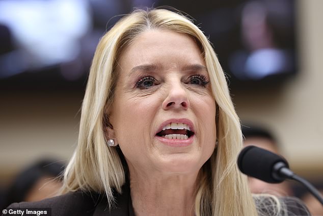 Attorney General Pam Bondi testifies before the House Judiciary Committee in the Rayburn House Office Building on February 11