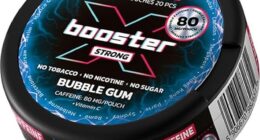 Promoted on social media as helpful for fitness and mental clarity, the pouches, which can contain up to 200mg of caffeine, are available in flavours appealing to teenagers (Pictured: X-Booster caffeine pouches)