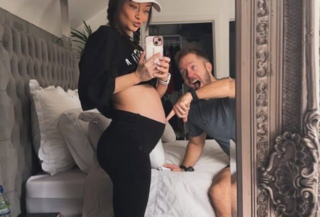 Jess Impiazzi showed off her bump in a new Instagram post on Thursday as she prepares to welcome her 'miracle' baby with her partner Sam Bird, after years of having undergone IVF