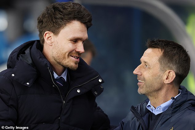 Ibrox boss Danny Rohl greets Killie rival Neil McCann, a former Rangers player and coach
