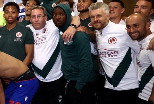 Reading assistant kitman Richard Bone (second from left) has been banned for six matches for abusive language toward a referee back in August