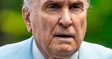 Hours after Robert Duvall passed away peacefully, at age 95, at his Virginia ranch on Sunday, celebrity tributes poured in paying tribute to the late, great Oscar winner (pictured in 2021)