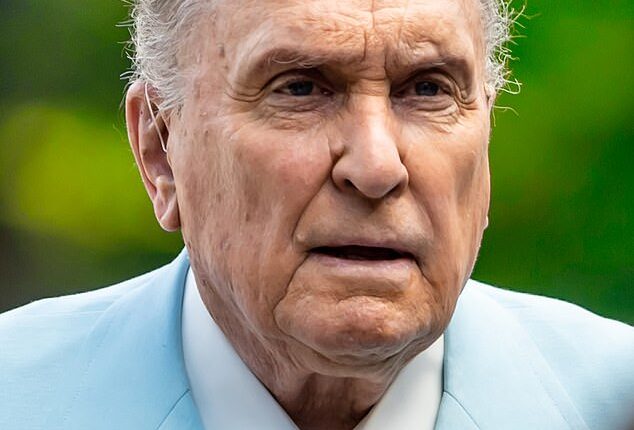 Hours after Robert Duvall passed away peacefully, at age 95, at his Virginia ranch on Sunday, celebrity tributes poured in paying tribute to the late, great Oscar winner (pictured in 2021)