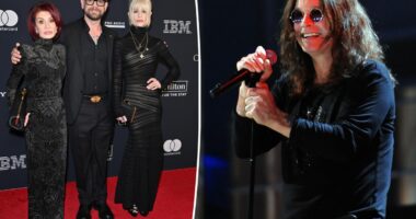 Sharon Osbourne supported by kids Jack and Kelly at pre-Grammys 2026 gala ahead of Ozzy tribute