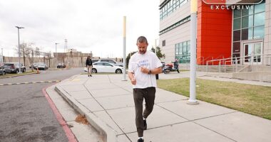 This is the first time the 39-year-old Los Angeles native has been seen since he was arrested just after midnight on Monday after allegedly assaulting two men in a bar brawl