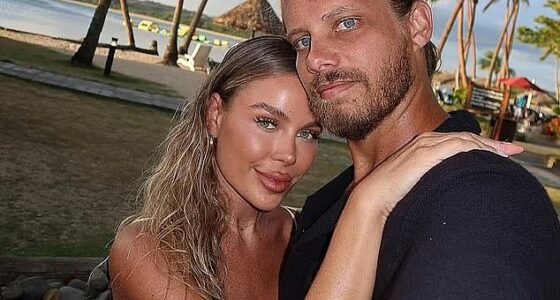 Skye Wheatley has revealed that financial issues have slowed the completion of her Gold Coast renovation. Pictured: Skye and boyfriend Lachlan Waugh
