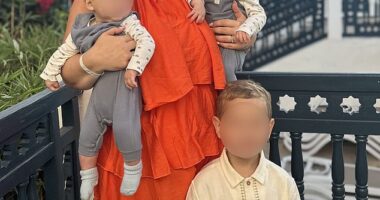 Victoria Soltani (pictured), 29, was feeding her nine-month-old sons Phoenix and Amari when she spotted a man and a woman who she described as 'looking like Ken and Barbie' mocking her