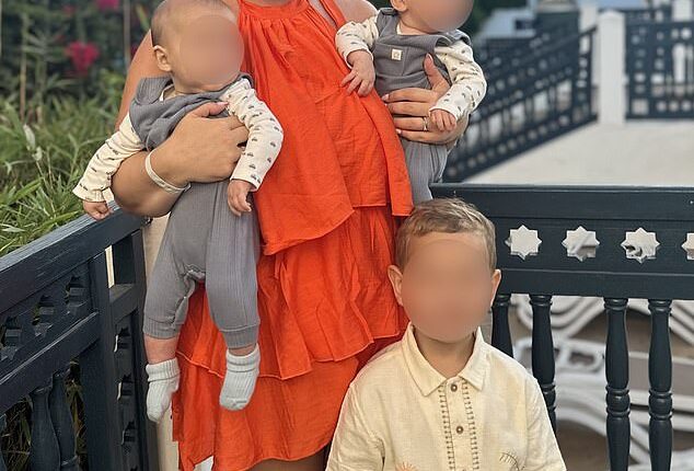 Victoria Soltani (pictured), 29, was feeding her nine-month-old sons Phoenix and Amari when she spotted a man and a woman who she described as 'looking like Ken and Barbie' mocking her