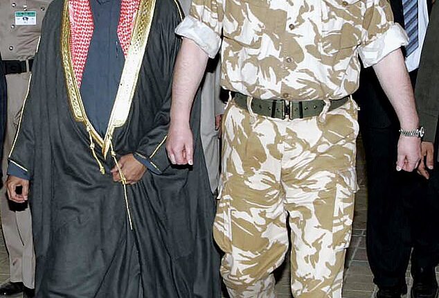 The cost of Andrew Mountbatten-Windsor's private massages on his overseas trips as Britain's trade envoy were picked up by the taxpayer. Pictured in 2007 with al-Ahmadi city governor Sheikh Ibrahim al-Duaij al-Sabah