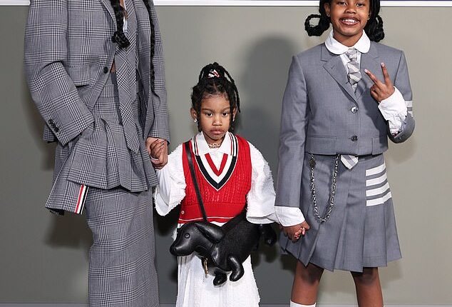 Teyana Taylor was accompanied by daughters Junie and Rue at GQ Bowl 2026 on Friday evening