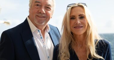 John Virgo, whose death was announced on Wednesday, pictured with his third wife Rosie Ries who he married in 2009