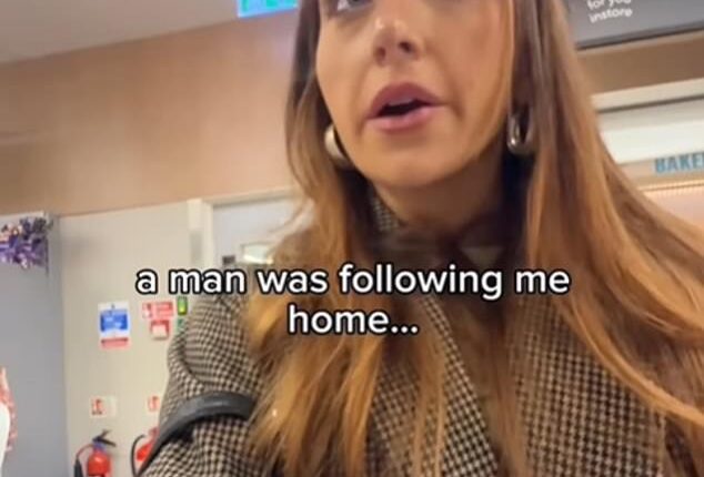An influencer broke down in tears after she was forced to hide in her local Co-op after a man allegedly followed and harassed her in London