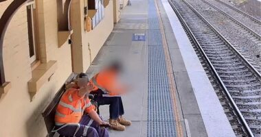 CCTV footage from the Mittagong train station of Eric Jordan (pictured) allegedly giving the Nazi salute provided to the FWC