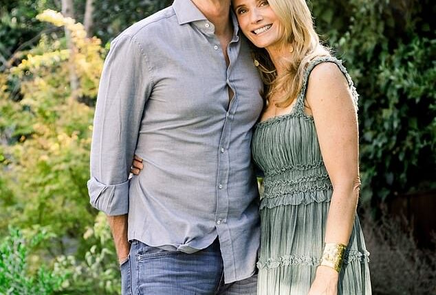 Donald Trump claimed that Gavin Newsom (pictured left) 'dropped out of the presidential race' after the liberal governor's wife Jennifer Siebel Newsom (pictured right)  mocked him over a snub from the US Olympic women's hockey team