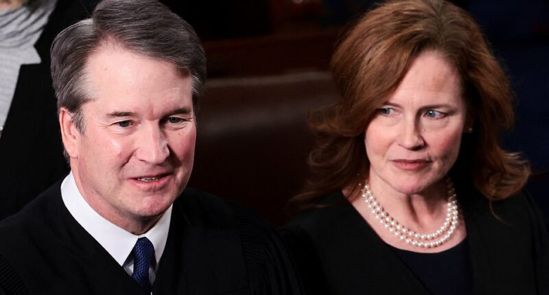 Donald Trump faced-off in-person with Supreme Court justices who ruled against his tariffs last week. The four justices who attended his State of the Union address were forced to remain stoned-faced as the president berated them in front of a joint session of Congress , administration officials – and the world. The president tore into the decision right after sharing cordial handshakes with the four justices seated in the front row of his State of the Union address on Capitol Hill on Tuesday. 'Just four days ago, an unfortunate ruling from the United States Supreme Court. Oh, very unfortunate ruling,' Trump lamented.