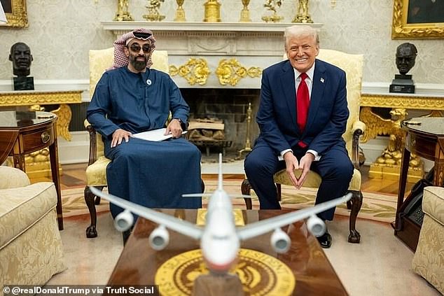 Donald Trump and UAE National Security Advisor Sheikh Tahnoon bin Zayed Al Nahyan Tahnoon secretly backed a company that bought 49 percent of the Trump family’s crypto firm for $500 million. The pair are seen meeting at White House on March 18, 2025