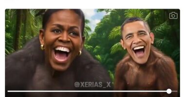 The president received widespread backlash over accusations of racism after he posted a video depicting Barack and Michelle Obama as apes
