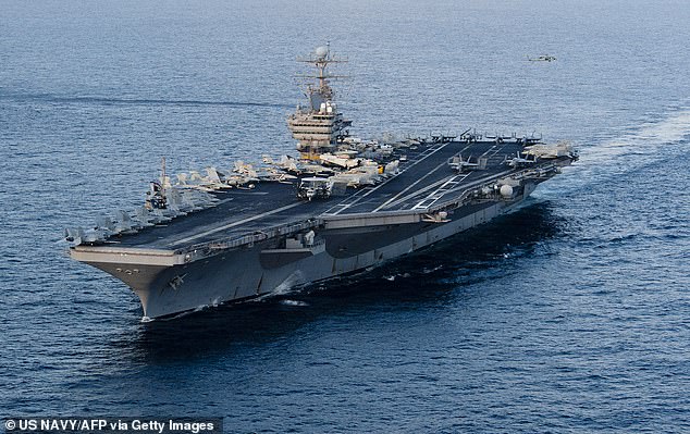 The USS Abraham Lincoln along with a strike group is currently stationed outside Iran
