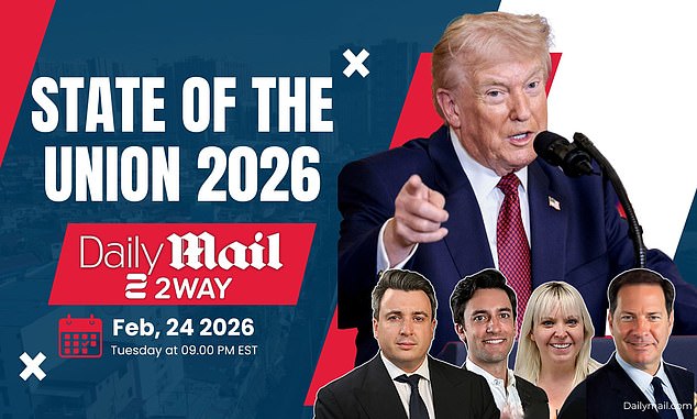 Trump's make-or-break State of the Union: Join the Daily Mail and 2WAY LIVE for the president's historic speech