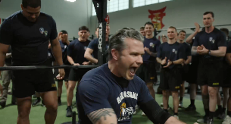 Trump’s ‘Secretary of War’ is busy - pumping iron - while the president considers military strikes on Iran