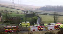 Two men have died after a light aircraft crashed near a lake in Greater Manchester earlier on Tuesday, police have confirmed