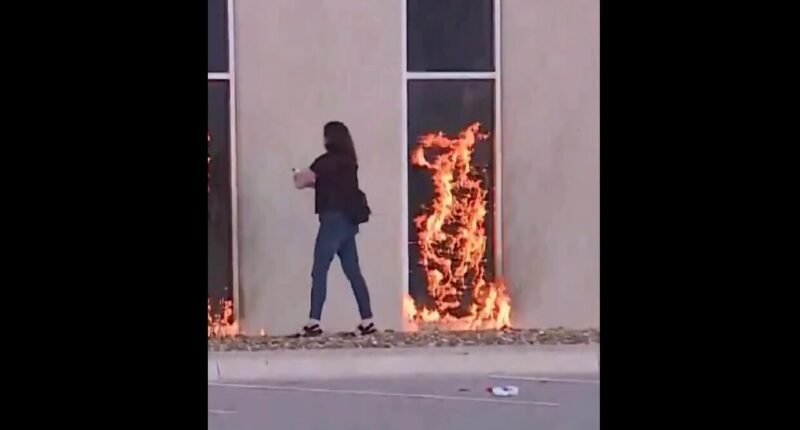 WATCH: Extremist Sets Fire to Building Considered for Conversion to ICE Detention Center.
