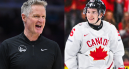 Steve Kerr and Team Canada Olympic Forward Macklin Celebrini