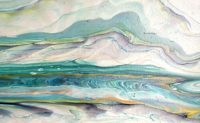 Watercolor Effect With Fluid Acrylic Using A Split Cup Pour