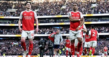 Arsenal players have made four errors leading to goals in 2026, with Declan Rice (left) at fault for Tottenham's equaliser on Sunday