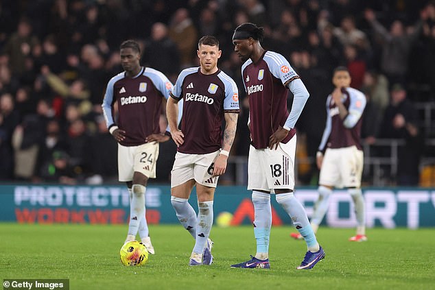 Aston Villa will have fears over their Champions League spot again after losing 2-0 at Wolves