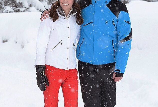 The Duke and Duchess of Cambridge pictured on March 3, 2016 in the French Alps