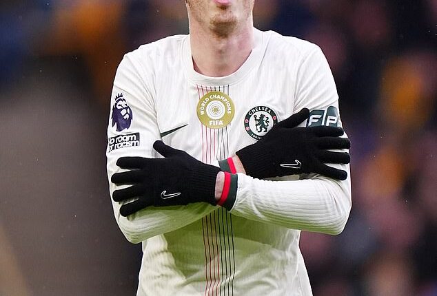 Cole Palmer pulled out his trademark 'cold' celebration as he bagged a hat-trick versus Wolves