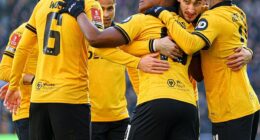 Wolves' Jhon Arias (third from right) could leave the club for a profit and return to Brazil